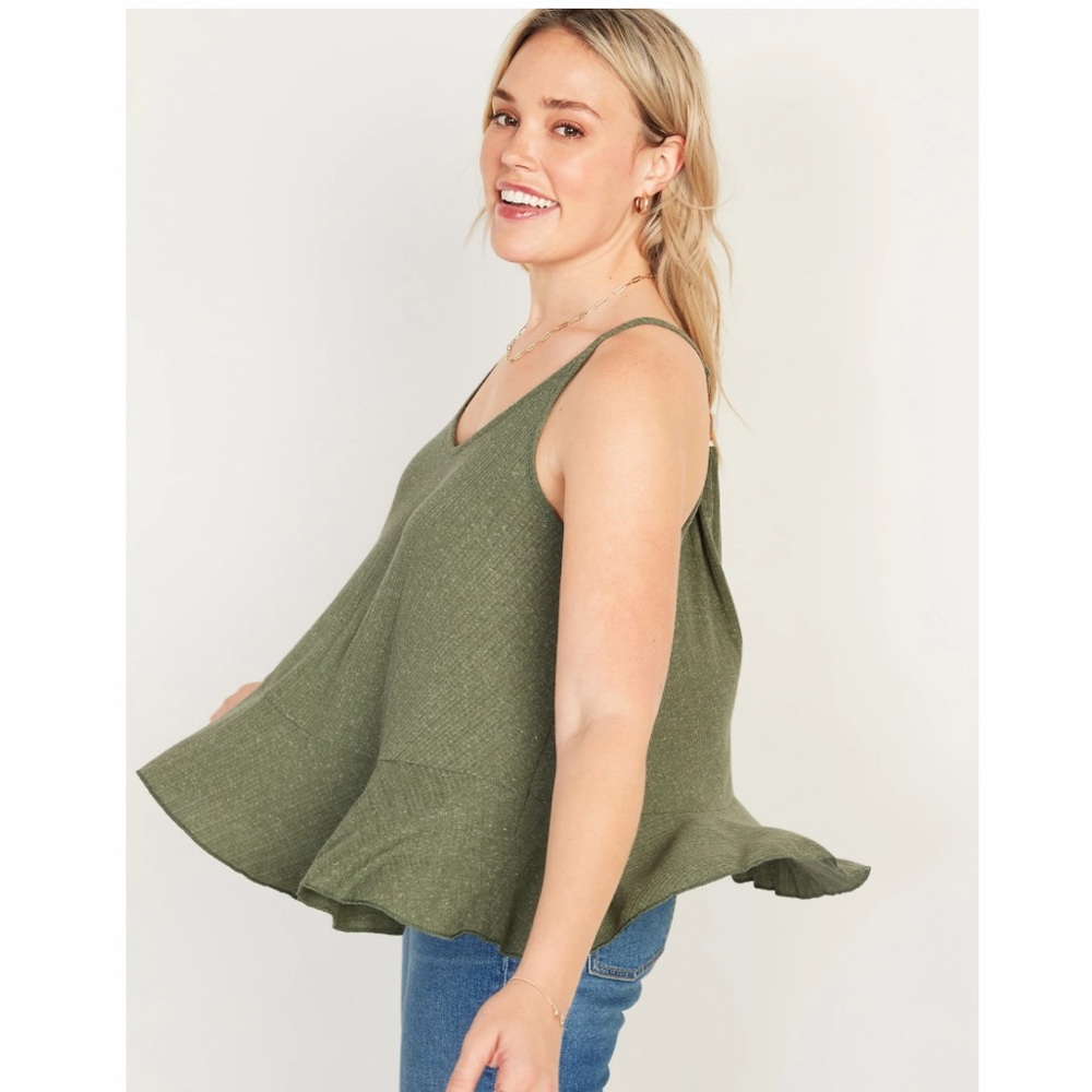 Old Navy Sleeveless Pointelle-Knit Peplum-Hem Top for Women